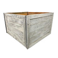 Farmhouse 17.5 in. W x 11.5 in. H, 24 in. Dia, White Wash Decorative Christmas Tree Box Collar