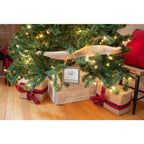 Farmhouse 17.5 in. W x 11.5 in. H, 24 in. Dia, White Wash Decorative Christmas Tree Box Collar