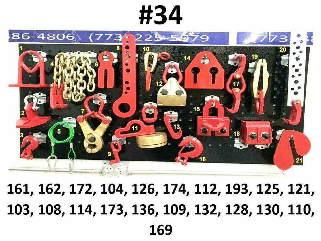 SET#34 AUTO BODY FRAME MACHINE HEAVY DUTY 21 PIECE PULLING TOOLS AND CLAMPS