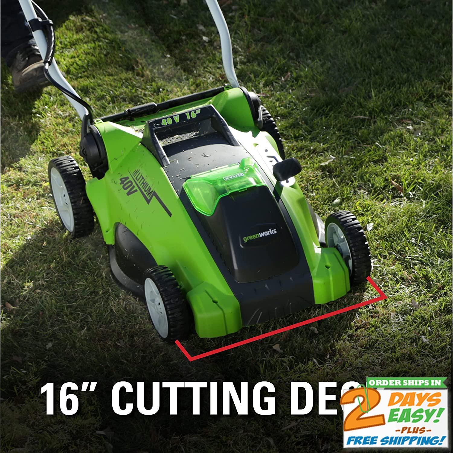 40V 16-Inch Cordless (2-In-1) Push Lawn Mower, 4.0Ah Battery and Charger 25322