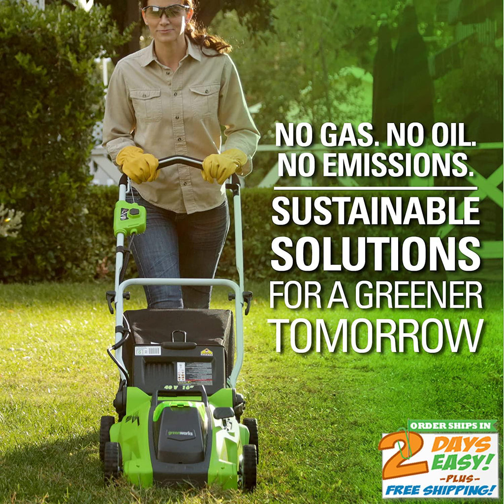 40V 16-Inch Cordless (2-In-1) Push Lawn Mower, 4.0Ah Battery and Charger 25322