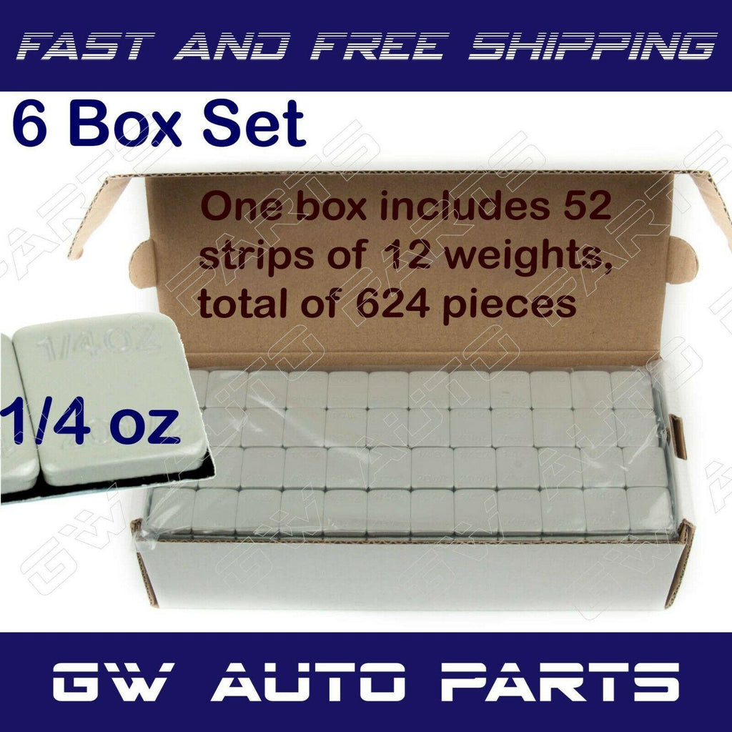 6 Box 3744 Pieces 1/4OZ Wheel Weights Stick-on Adhesive Tape Lead Free