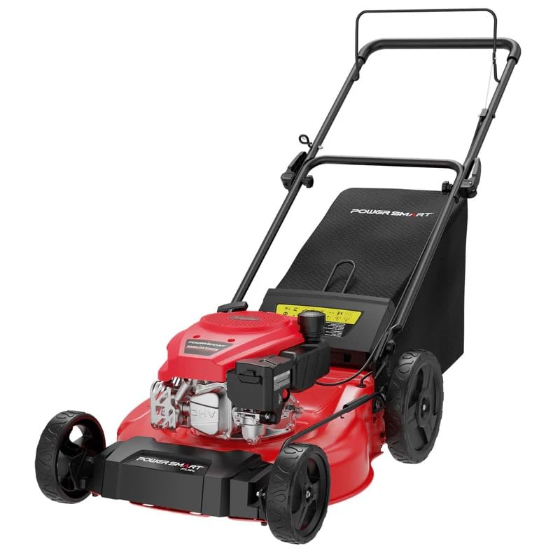 21-Inch Gas Push Lawn Mower with OHV Engine, 3-in-1 (Bag/Mulch/Rear Discharge),6 Cutting Heights, Durable Steel Deck, Rear-Wheel Drive