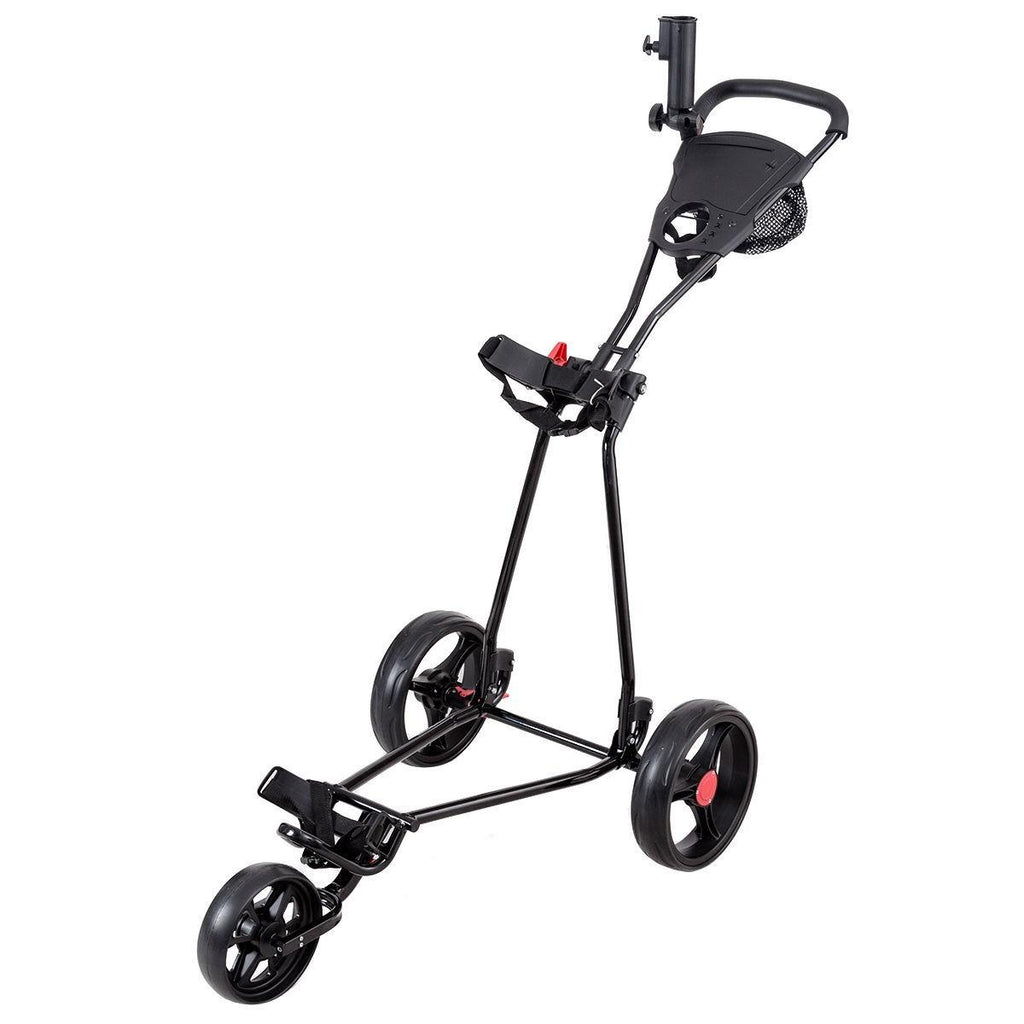 Durable Foldable Steel Golf Cart with Mesh Bag