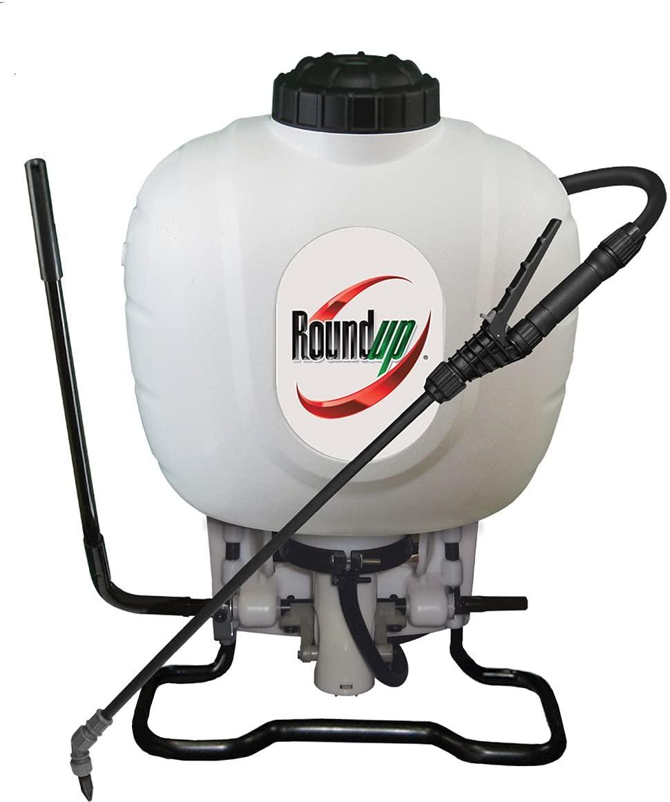 roundup 190314 backpack sprayer for fertilizers, herbicides, weed killers &amp; insecticides, 4 gallon , white