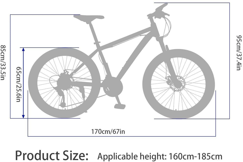 HIRUNS Full Mountain Bike, Professional 21 Speed Gears 26 in Bicycle for Mens and Womens, Twist Shift