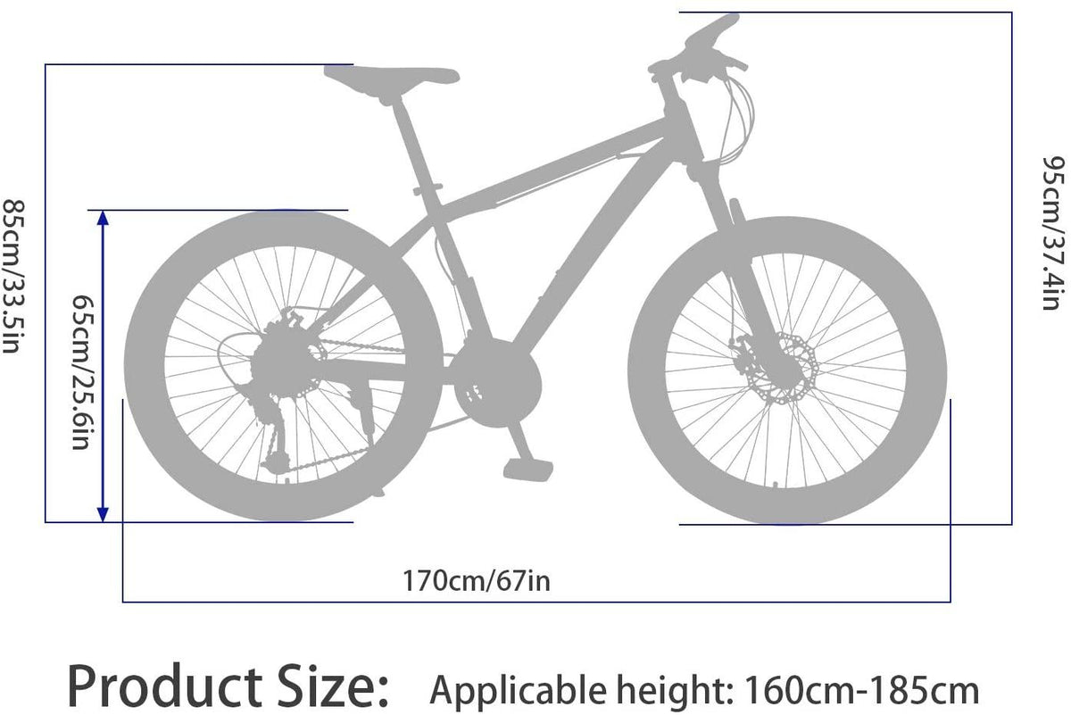 HIRUNS Full Mountain Bike, Professional 21 Speed Gears 26 in Bicycle for Mens and Womens, Twist Shift
