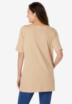 embroidered layered-look tunic