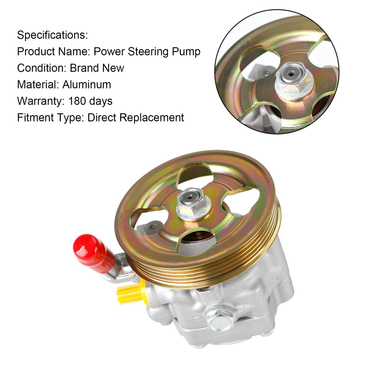 02-07 Subaru Impreza WRX STI w/Pulley Power Steering Pump 34430FE040 HP1426 SP81426 Generic