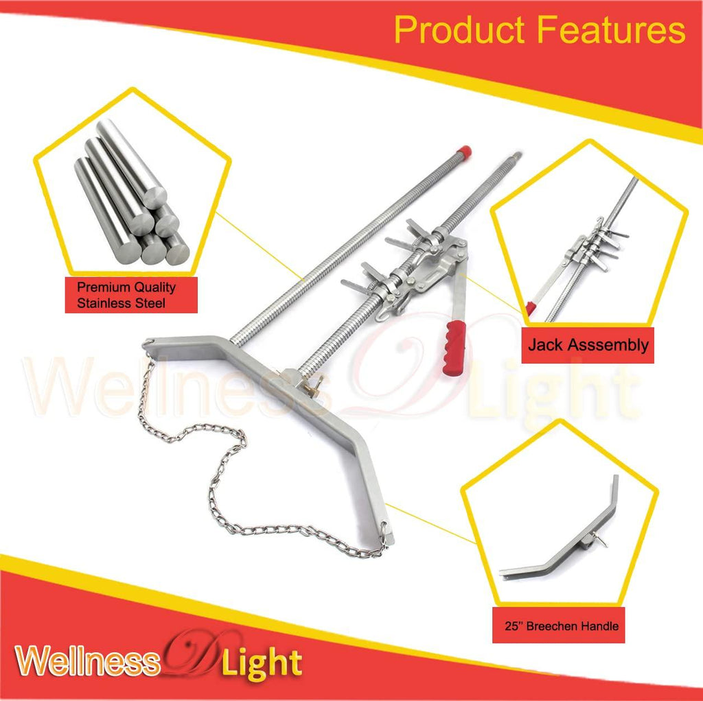 wellnessd'light stainless steel calf puller calving durable ratchet delivery cattle birthing veterinary instruments by wdl