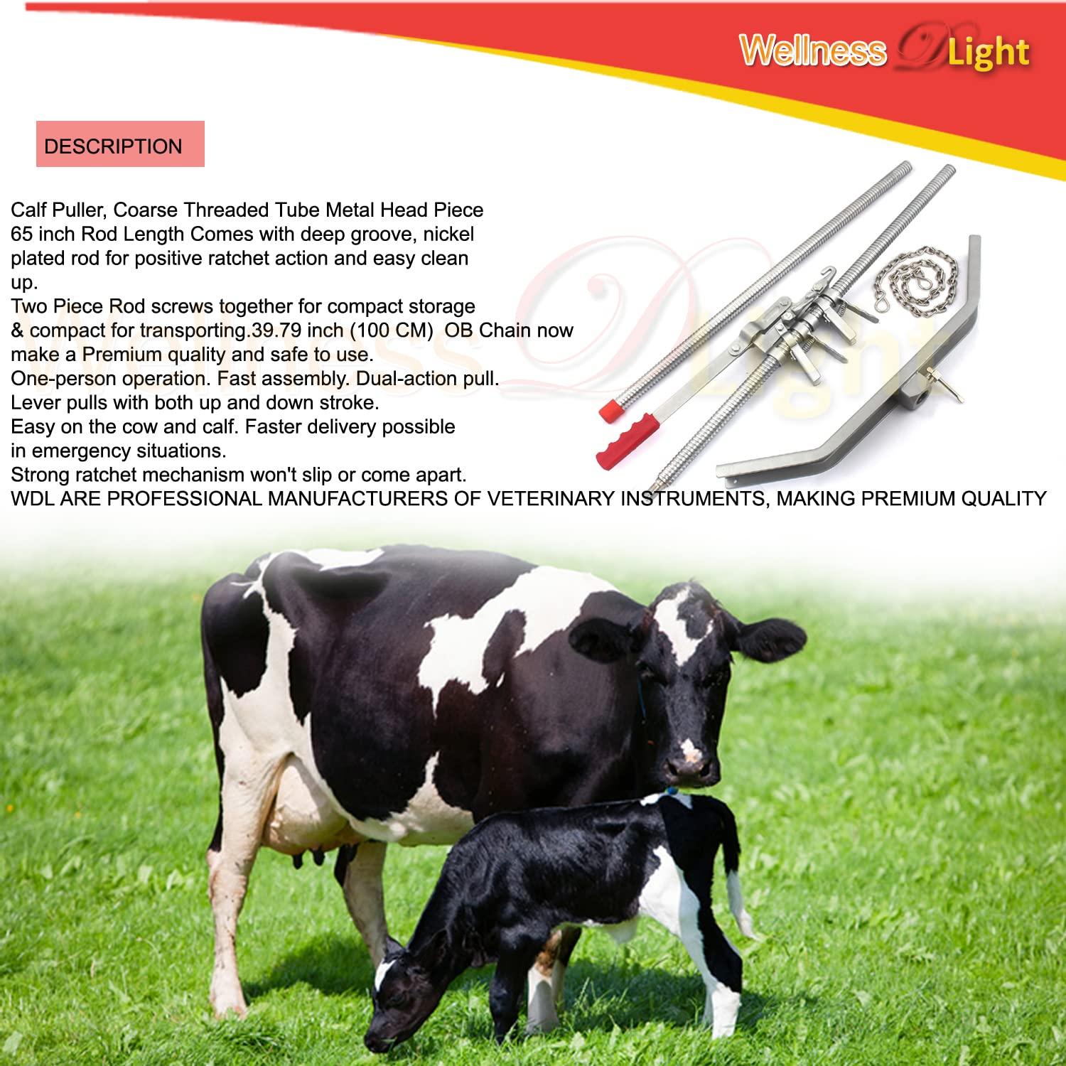wellnessd'light stainless steel calf puller calving durable ratchet delivery cattle birthing veterinary instruments by wdl