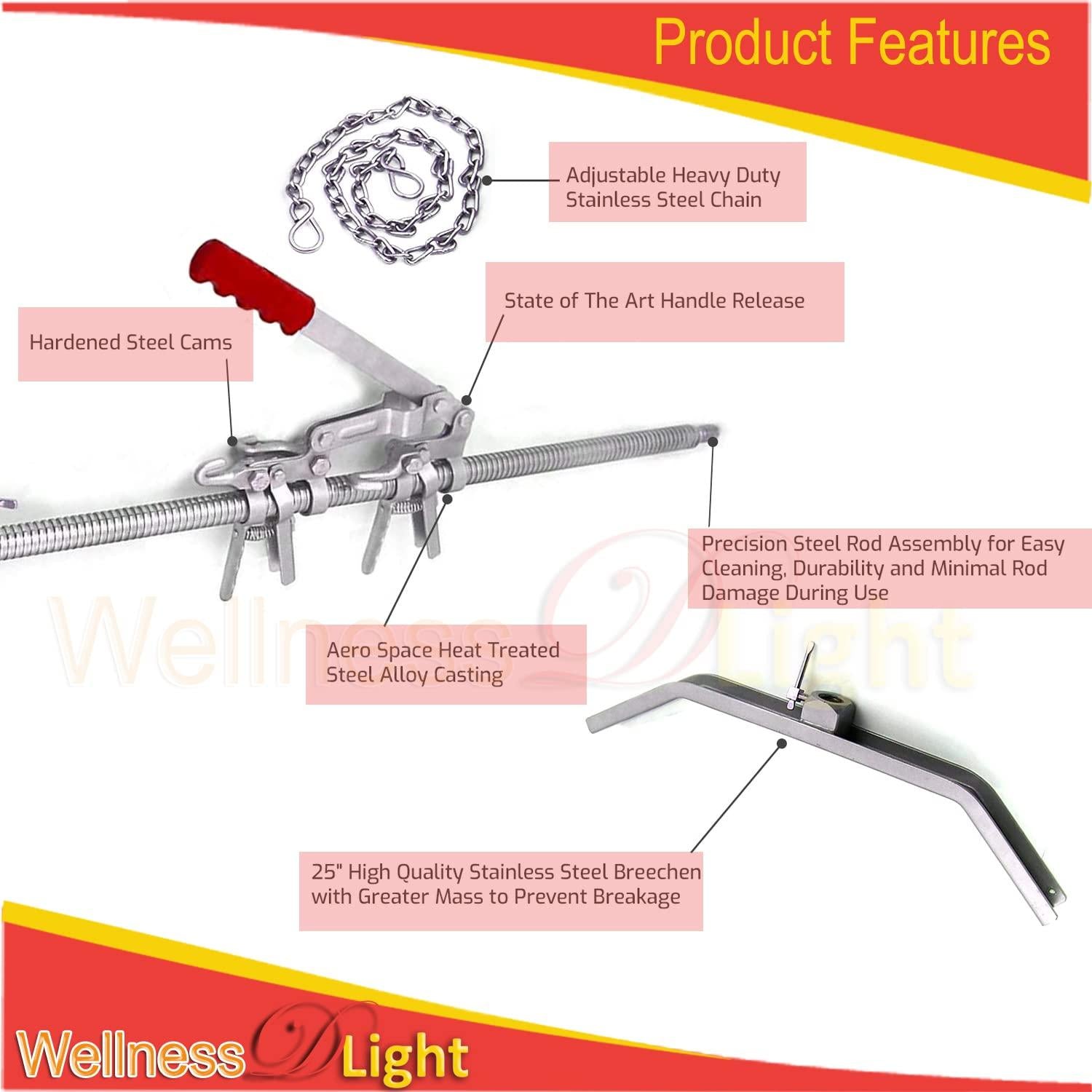 wellnessd'light stainless steel calf puller calving durable ratchet delivery cattle birthing veterinary instruments by wdl