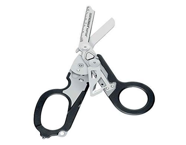 Hard Leather LEATHERMAN, Raptor Emergency Response Shears with Strap Cutter and Glass Breaker, Black with Utility Holster