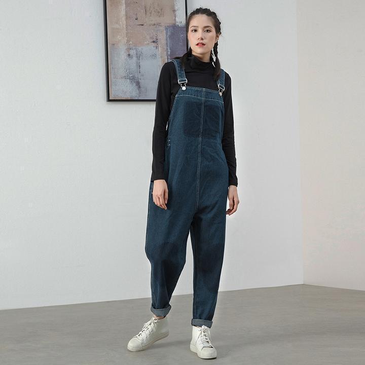 Women Denim Jumpsuit Cotton Casual Loose Overalls