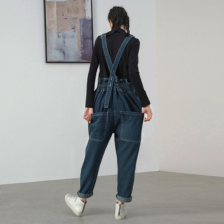 Women Denim Jumpsuit Cotton Casual Loose Overalls