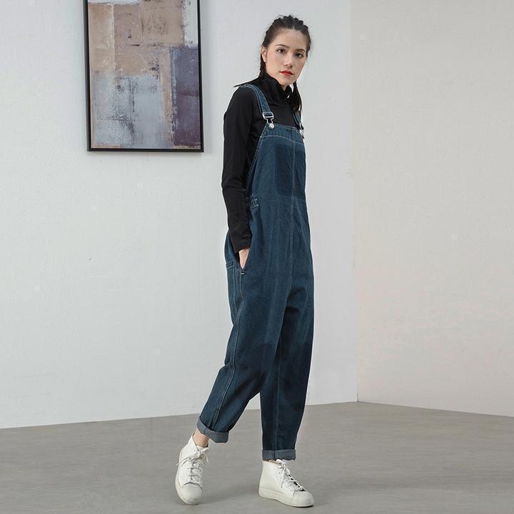 Women Denim Jumpsuit Cotton Casual Loose Overalls