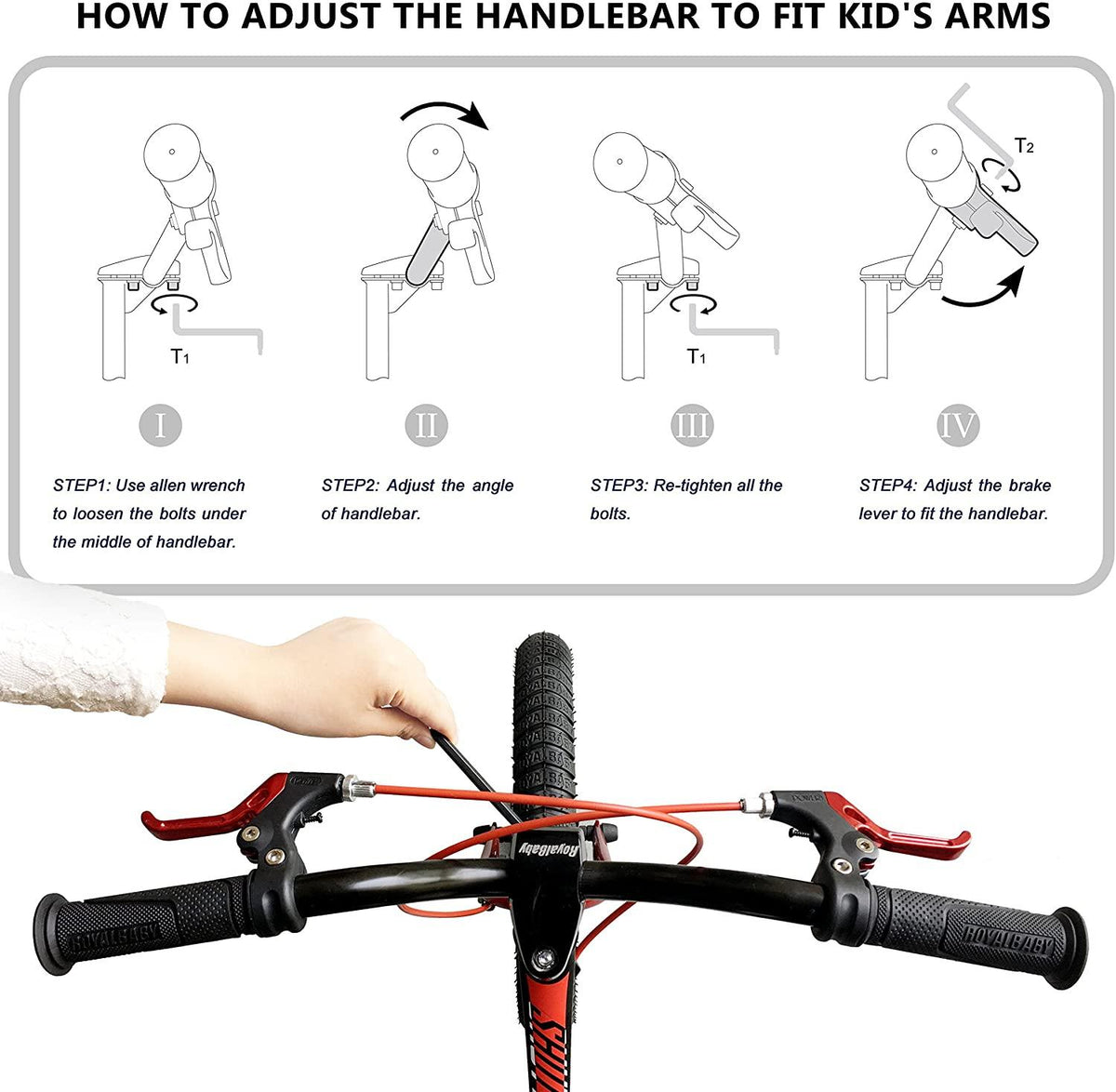 RoyalBaby Kids Bike Boys Girls Space Shuttle 14 16 18 Inch Magnesium Disc Brakes Training Wheels Kickstand Black White Purple 3-9 Years Bicycle