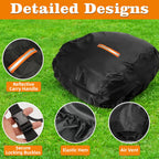 Robot Lawn Mower Cover Waterproof, 500D Heavy Duty Wire Automatic Robotic Lawnmower Protective Cover, Smart Mowing Machine Cover with Drawstring &amp; Buckles, 32x24x17 in, Black