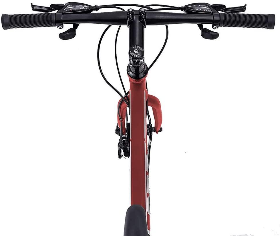Hiland Road Hybrid Bike Urban City Commuter Bicycle with Disc Brake for Men Comfortable Bicycle 700C Wheels 24 speeds Bikes Red