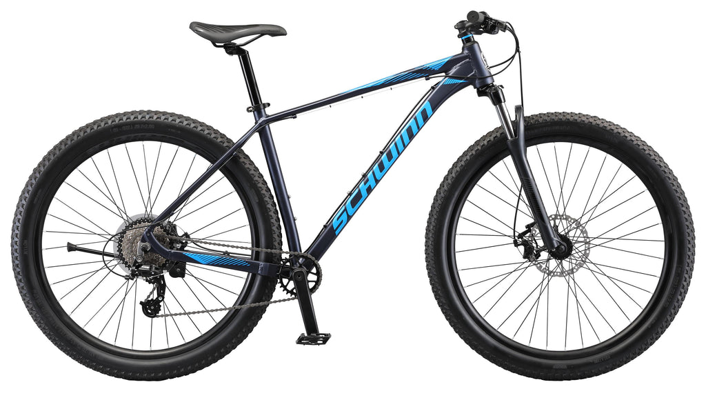 Schwinn Axum Mountain Bike, 8 speeds, Lar19 inch mens style frame, 29-inch wheels, blue