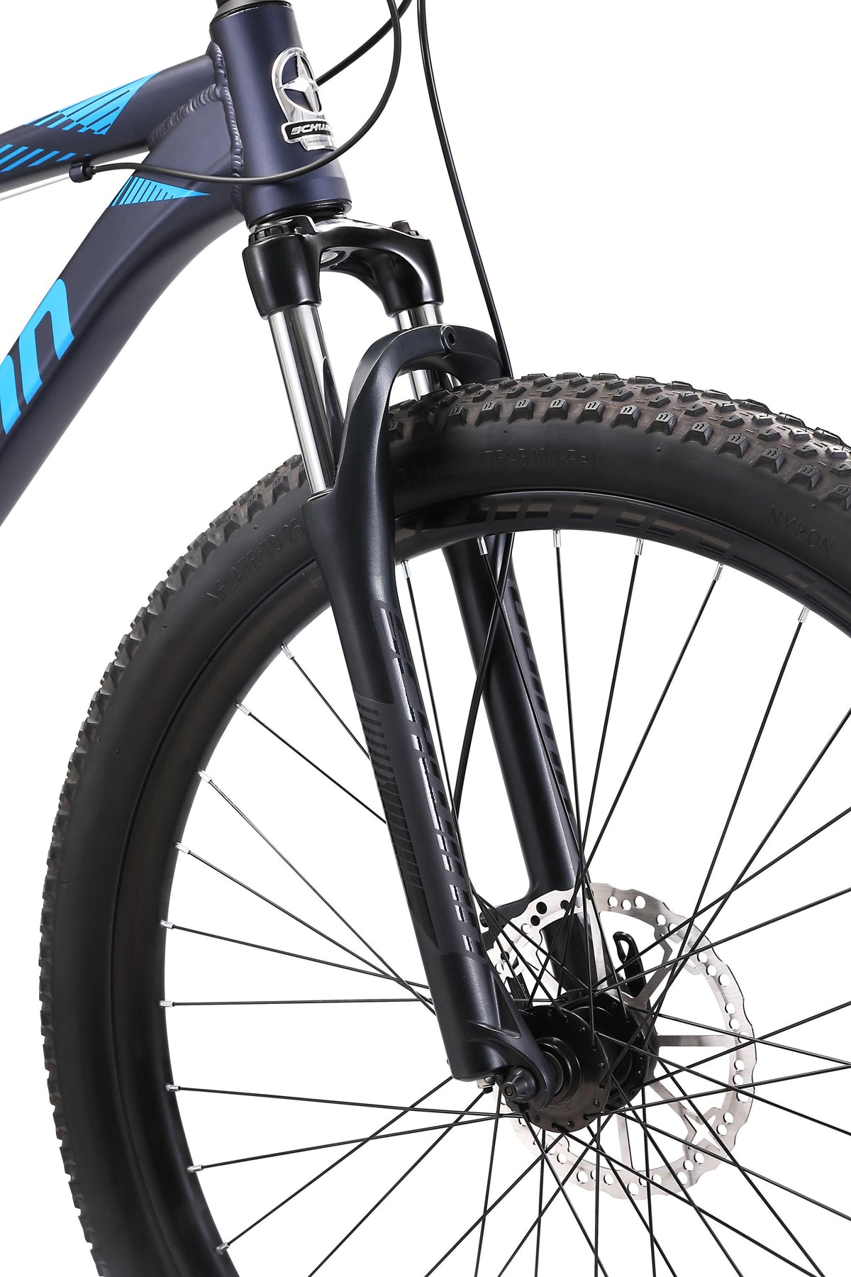 Schwinn Axum Mountain Bike, 8 speeds, Lar19 inch mens style frame, 29-inch wheels, blue