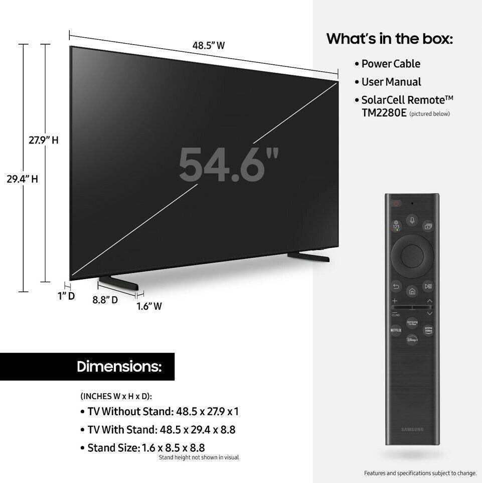 samsung q60b 55" 4k ultra hd smart qled tv - 2022 model