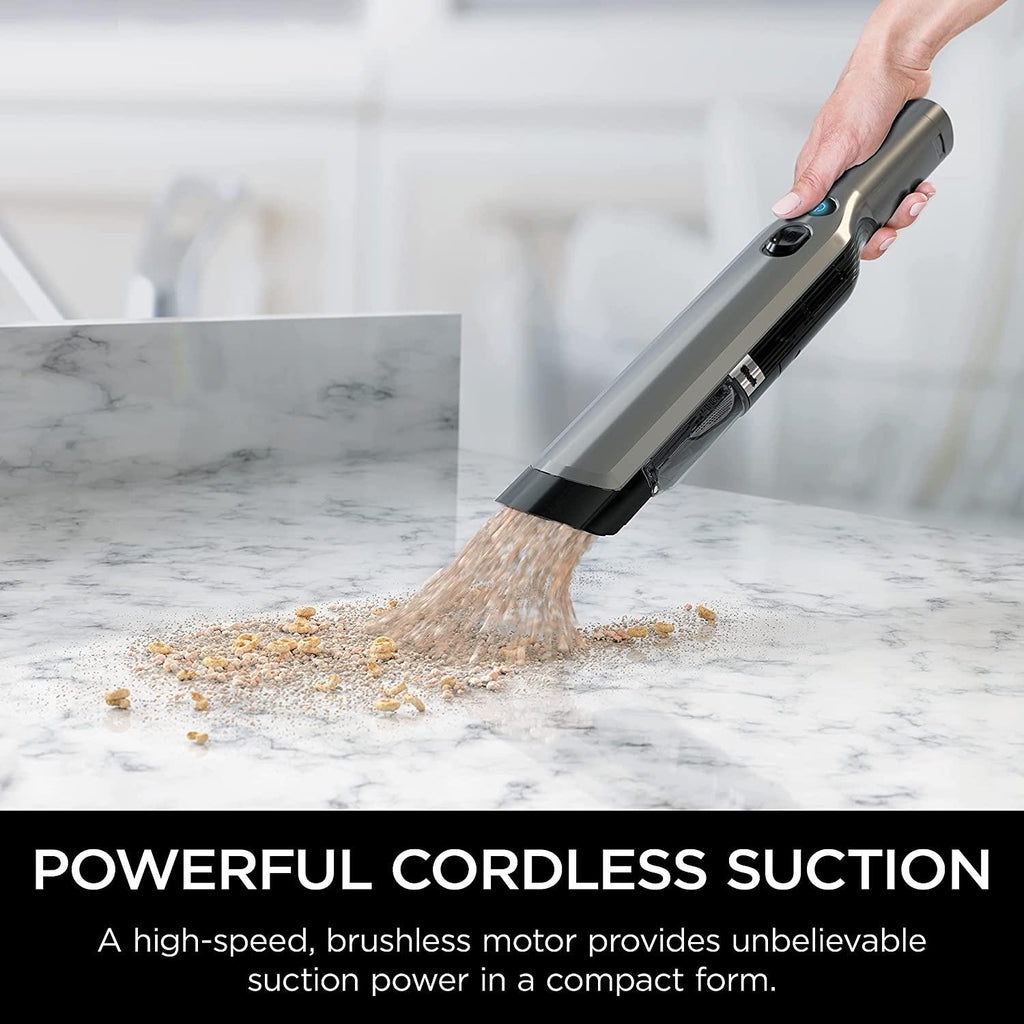 Shark WV201 WANDVAC Handheld Vacuum, Lightweight at 1.4 Pounds with Powerful Suction, Charging Dock, Single Touch Empty and Detachable Dust Cup