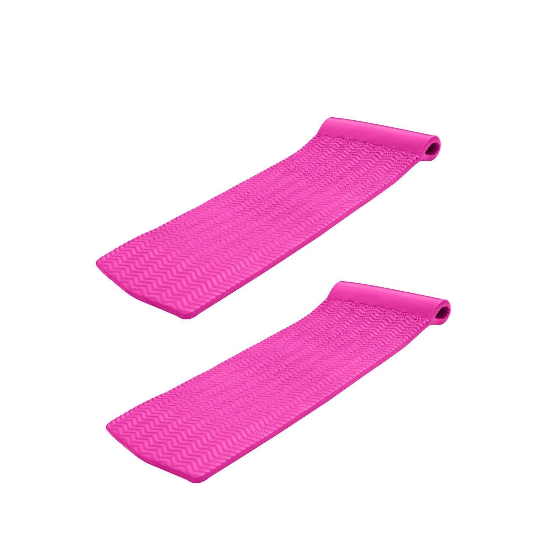 TRC Recreation Texas Recreation Serenity 70 In. Foam Lounger Pool Float, Flamingo Pink (2 Pack)