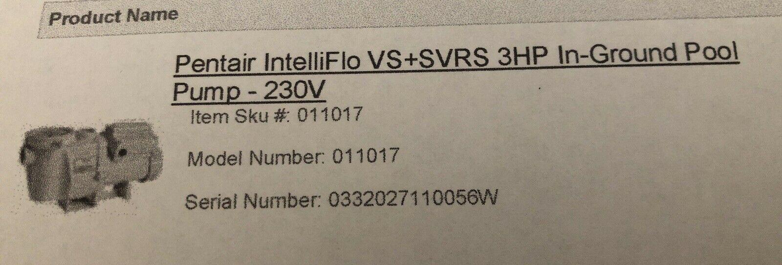 pentair intelliflo vs + svrs variable speed pump drive 351700