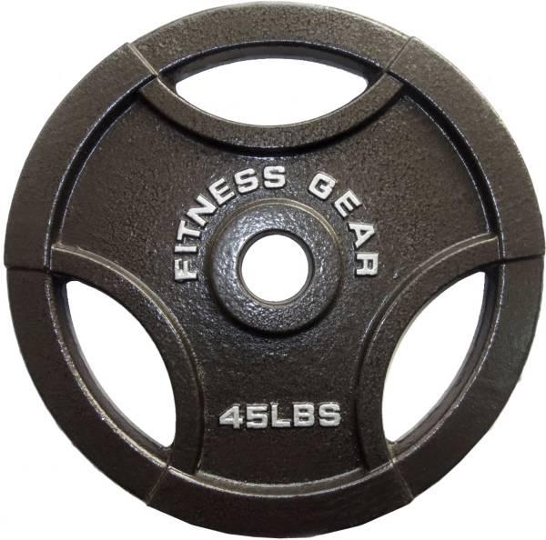 Fitness Gear 45 lbs Olympic Grip Weight Cast Iron Plate, Single