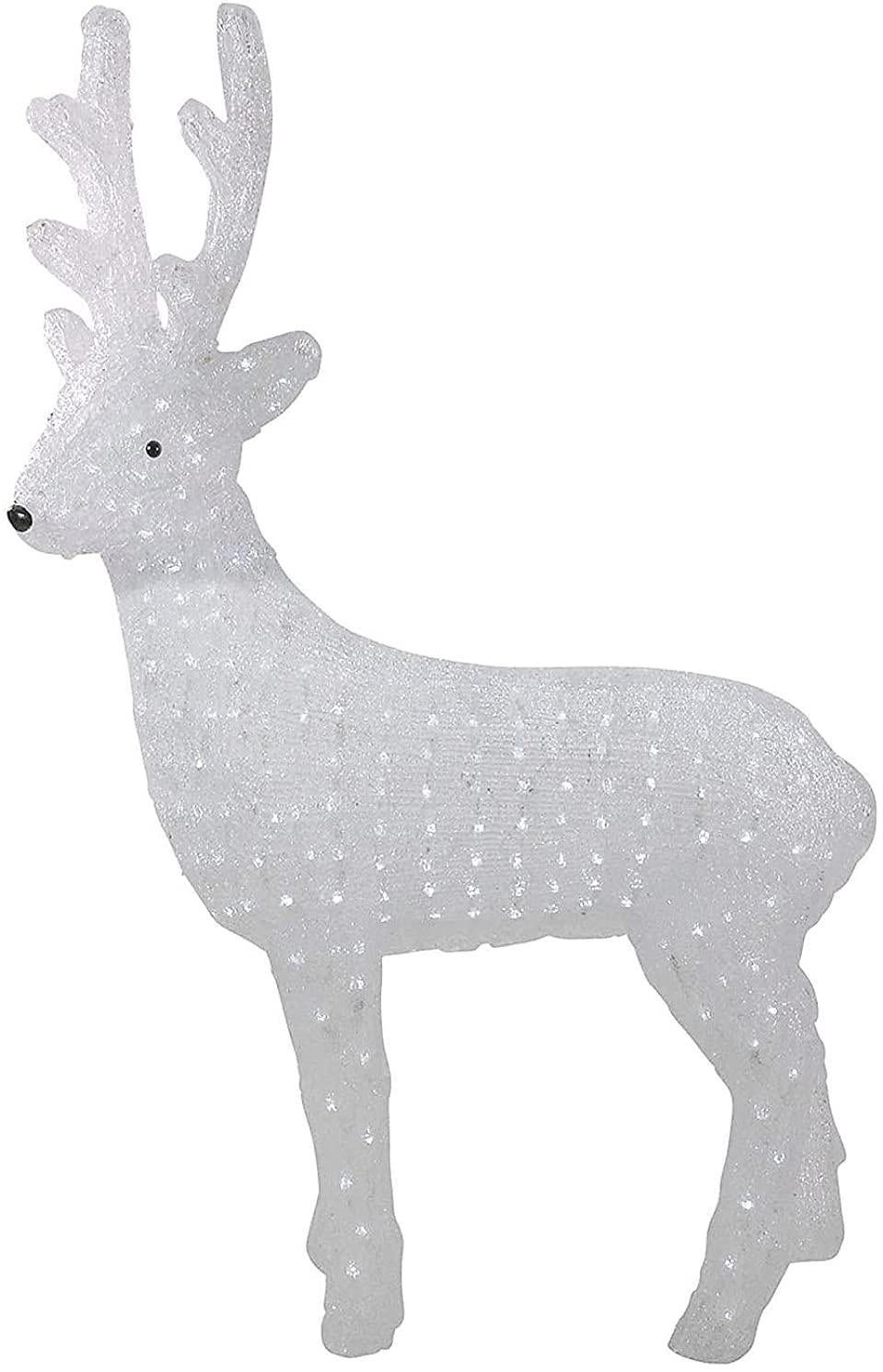 41" Lighted Commercial Grade Acrylic Reindeer Christmas Outdoor Decoration