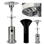 CUH Portable Patio Heaters Waterproof Cover 46000BTU Outdoor Heating Propane Stainless Steel With Dinner Plate Yard Home