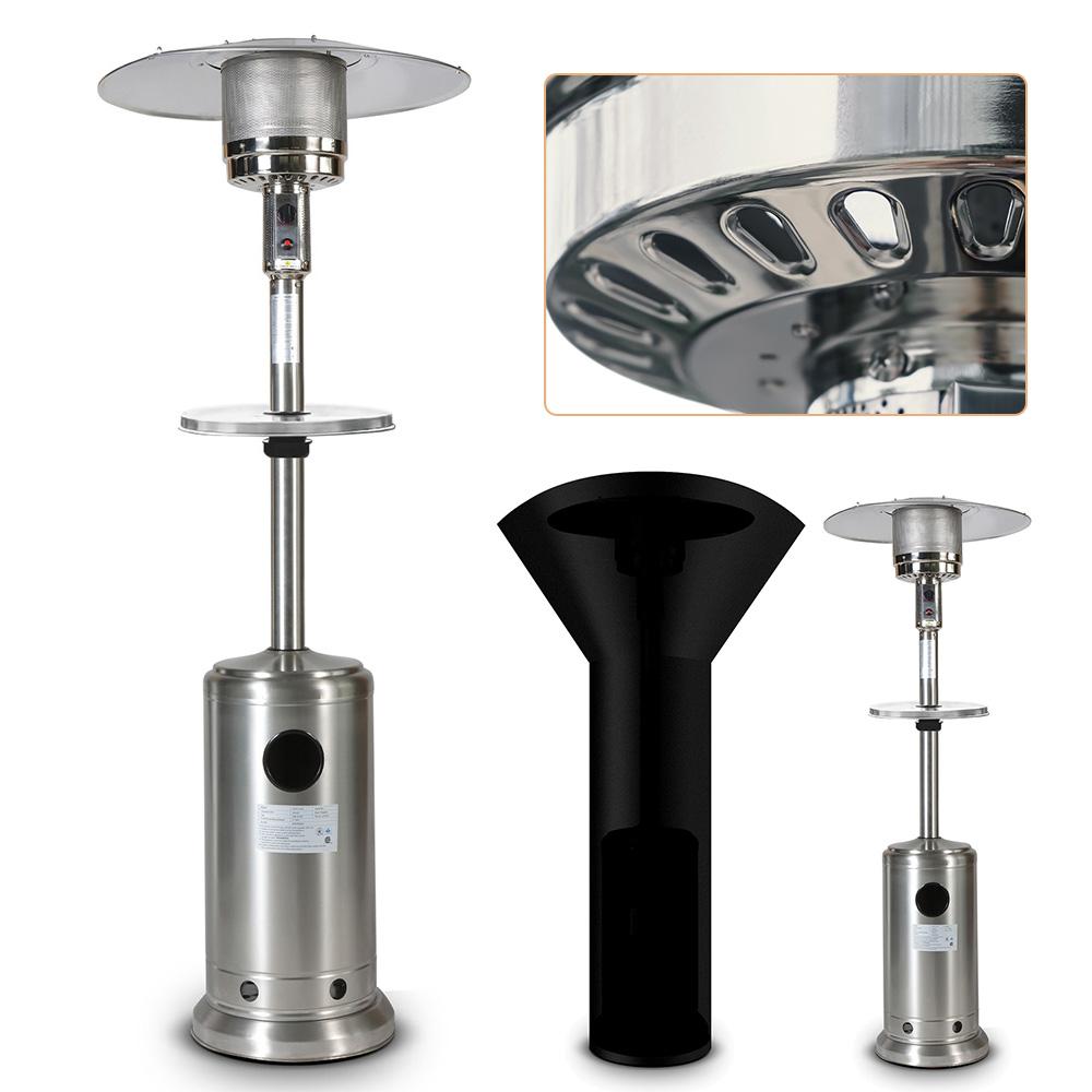 CUH Portable Patio Heaters Waterproof Cover 46000BTU Outdoor Heating Propane Stainless Steel With Dinner Plate Yard Home