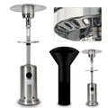Gplesas 46000BTU Patio Heaters Gas Stainless Steel Outdoor Heating ETL Certificate Silver Waterproof Cover Home Yard