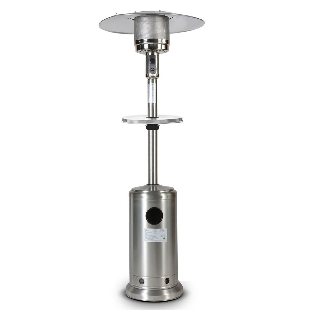 Goory Stainless Steel Patio Heaters ETL Certificate Portable Outdoor Heating Propane 46000BTU Waterproof Cover Garden Home
