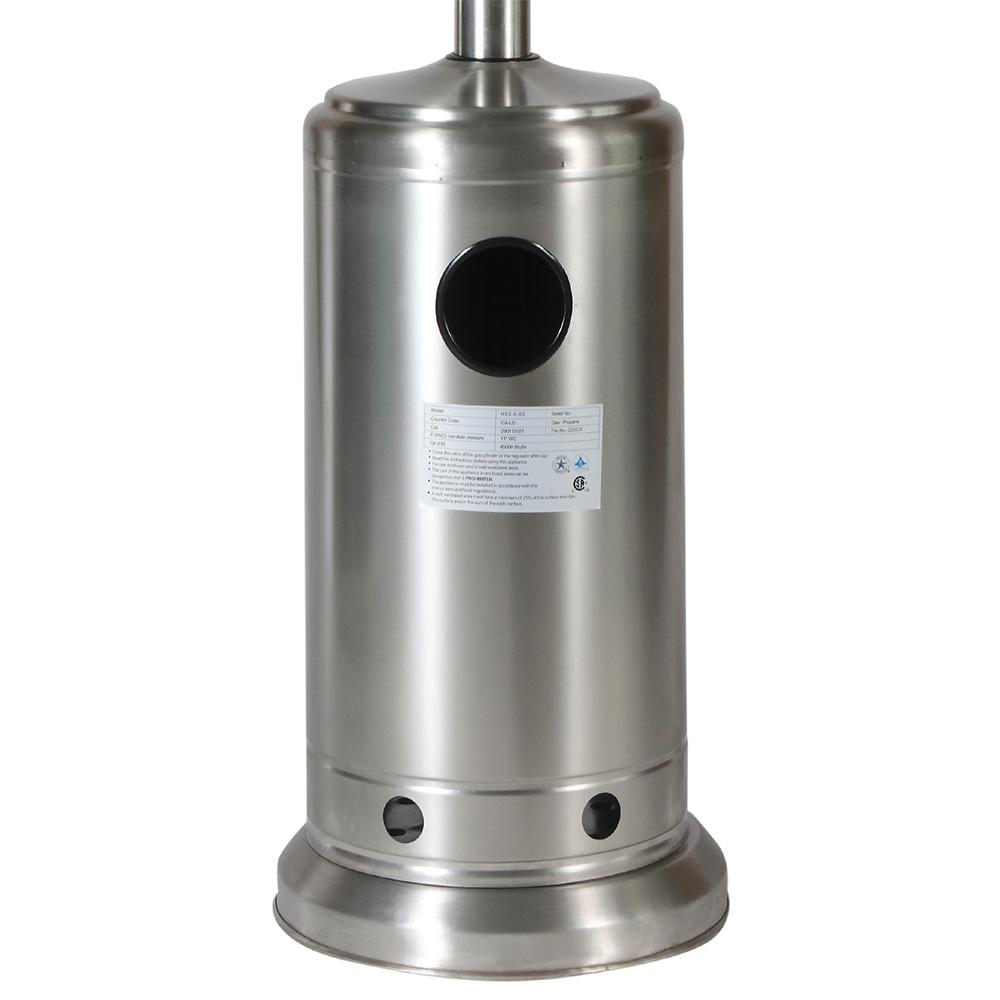 Gplesas 46000BTU Patio Heaters Gas Stainless Steel Outdoor Heating ETL Certificate Silver Waterproof Cover Home Yard