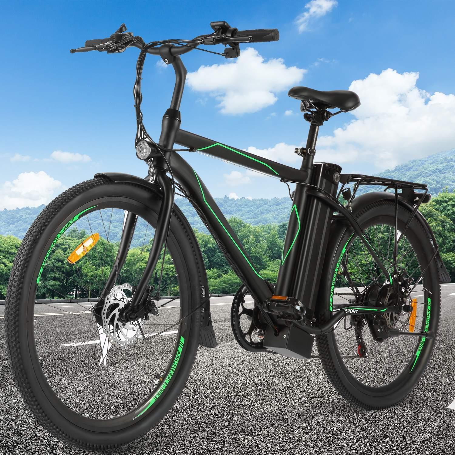 26 In. Electric Mountain Bike for Adults, Electric Commuting Bicycle with Removable 36V 10Ah Battery City Ebike 25-40 Mile Ran6-Speed Gears Cruiser Bicycle