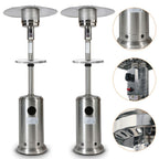 Fashnice Stainless Steel Outdoor Heating Waterproof Cover Portable Patio Heaters With Dinner Plate 46000BTU Propane Garden Home