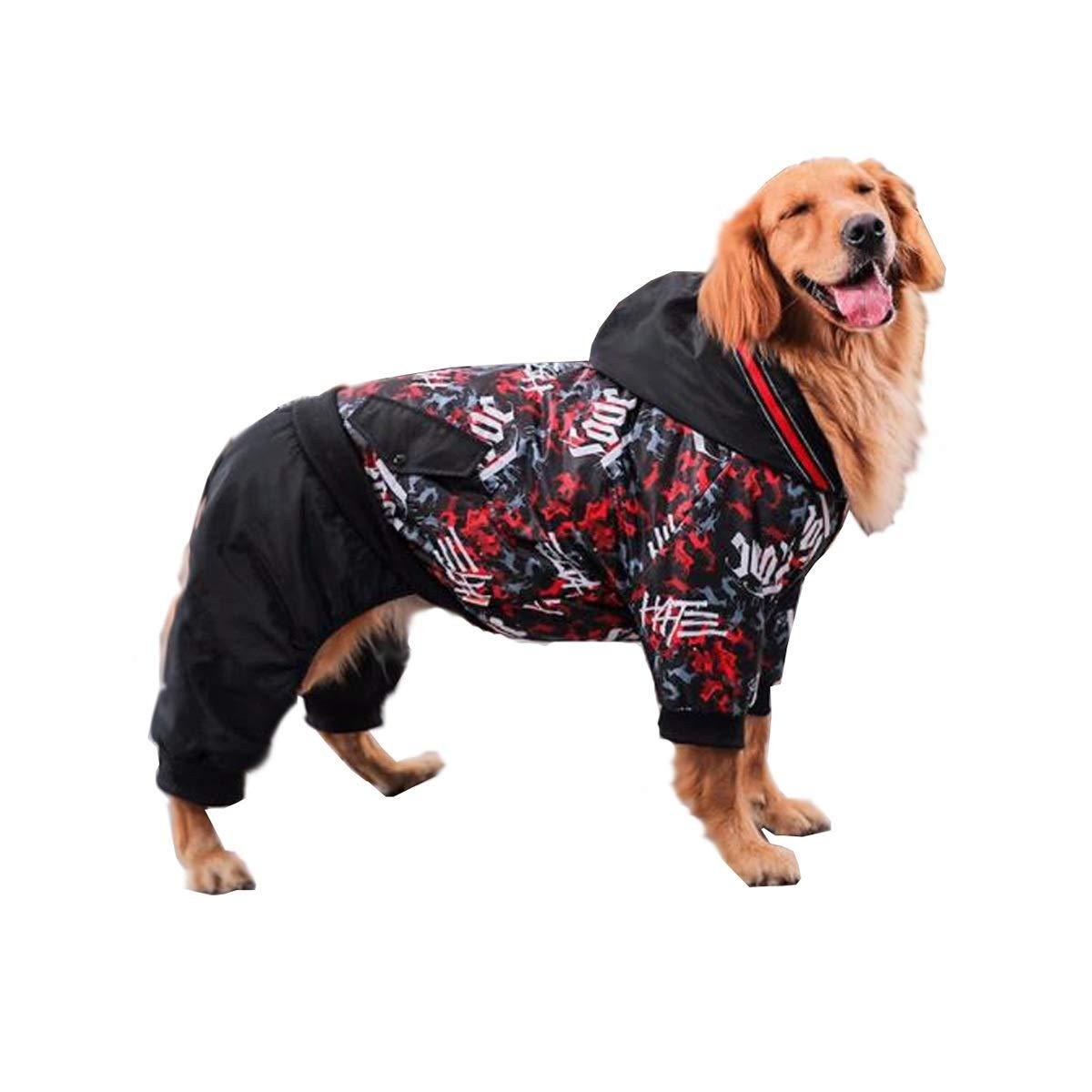 Walled Dog Clothes, Golden Retriever, Labrador, Siberian Husky Medium LarDog Winter Four-Foot Cotton Clothing Pet Autumn and Winter Clothing Very Beautiful Clothes.