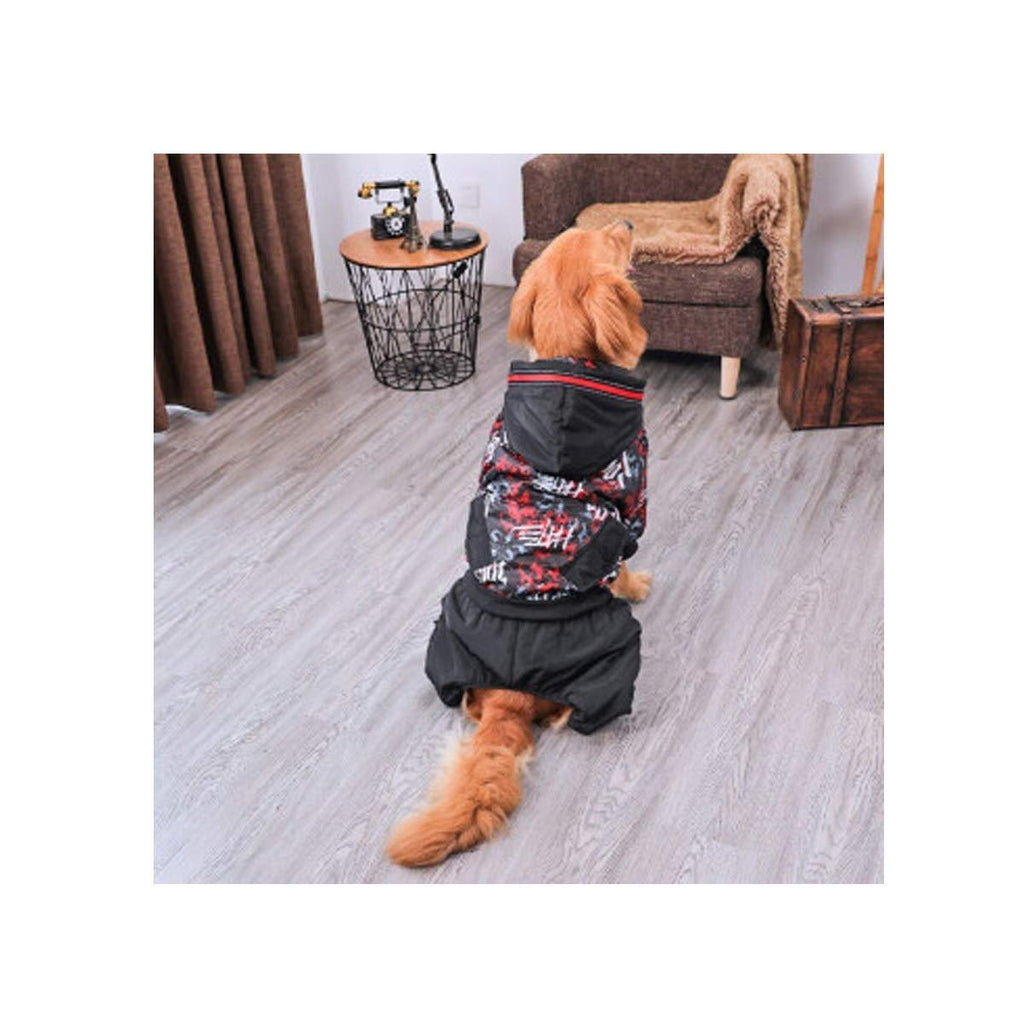 Walled Dog Clothes, Golden Retriever, Labrador, Siberian Husky Medium LarDog Winter Four-Foot Cotton Clothing Pet Autumn and Winter Clothing Very Beautiful Clothes.