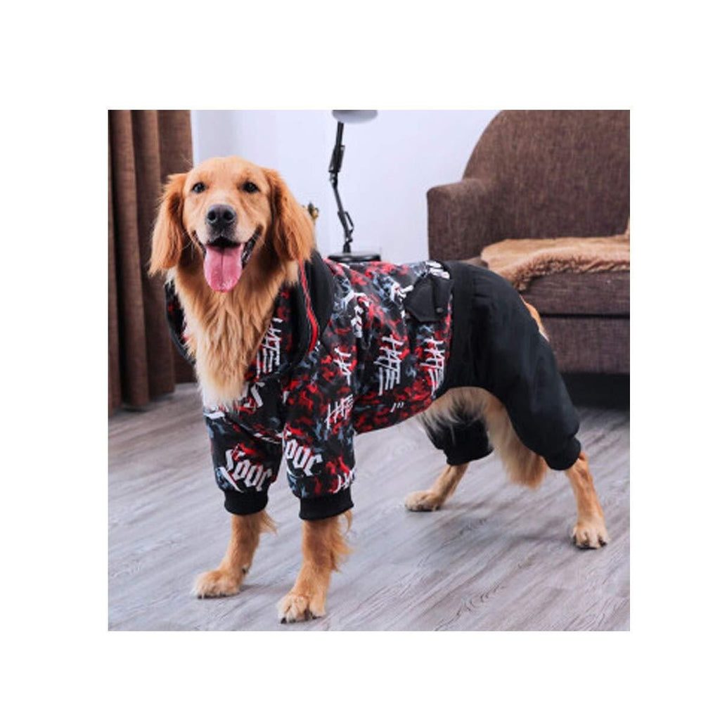 Walled Dog Clothes, Golden Retriever, Labrador, Siberian Husky Medium LarDog Winter Four-Foot Cotton Clothing Pet Autumn and Winter Clothing Very Beautiful Clothes.
