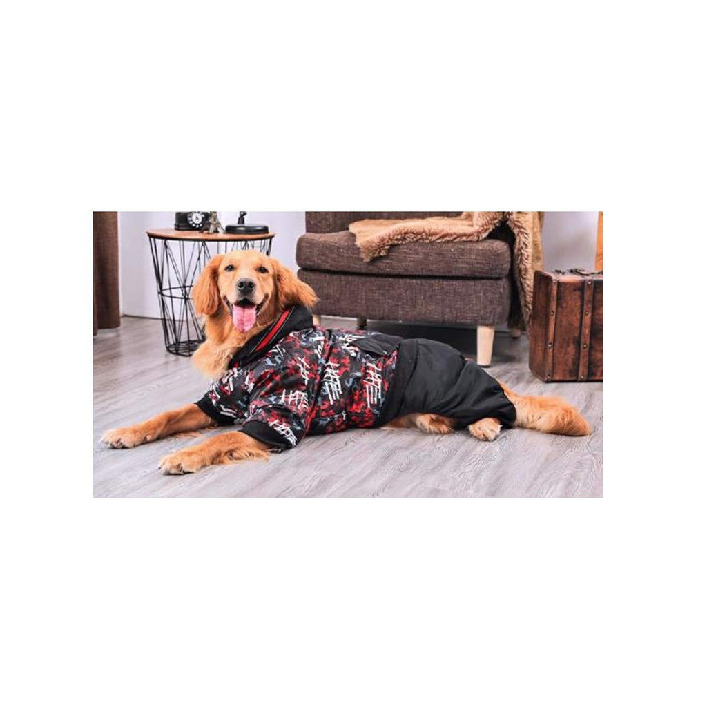 Walled Dog Clothes, Golden Retriever, Labrador, Siberian Husky Medium LarDog Winter Four-Foot Cotton Clothing Pet Autumn and Winter Clothing Very Beautiful Clothes.