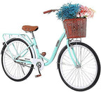 Women Bike, Beach Cruiser Bike for Women, Womens Bicycle Cruiser with Leisure Vegetable Basket, 26 inch Beach Cruiser Bikes for Women, Women's Cruiser Bike Retro Bicycle