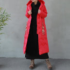 embroidered chinese style ethnic hooded down coat