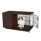 Omlet Fido Studio 24" Luxury Dog Crate/Dog Bed with Wardrobe - Walnut