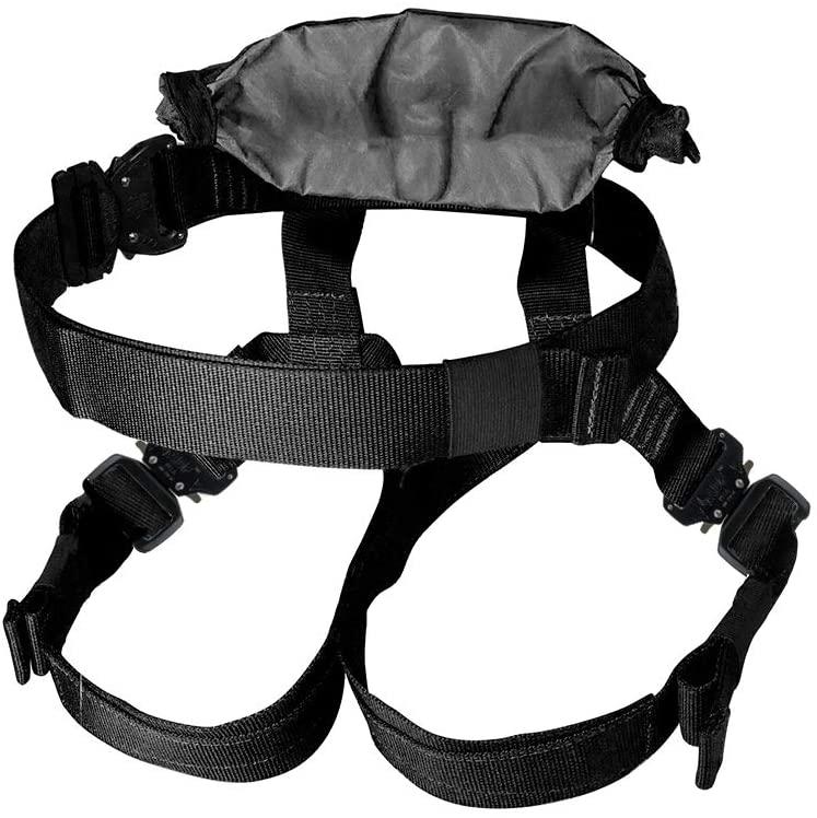 Fusion Tactical Duty Belt 23KN Griffin Military Police Half Body Search Rescue Harness, Black, XX-Lar(RH-1151-32)