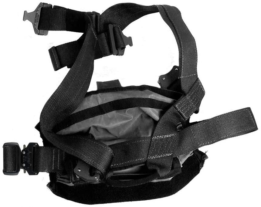 Fusion Tactical Duty Belt 23KN Griffin Military Police Half Body Search Rescue Harness, Black, XX-Lar(RH-1151-32)