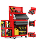 8-Drawer Rolling Tool Chest, Assembled Metal Tool StoraCabinet with Wheels, LocSliding Drawers & Detachable Top Box, for GaraWorkshop Repair Room Warehouse, Red