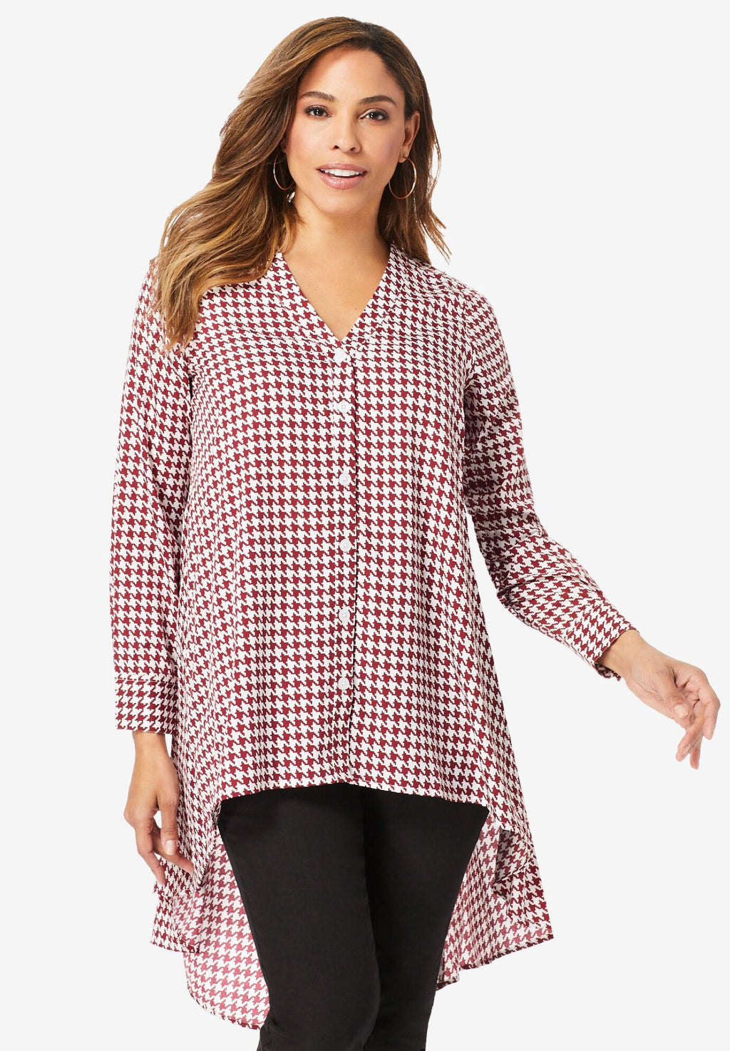 hi-low georgette tunic