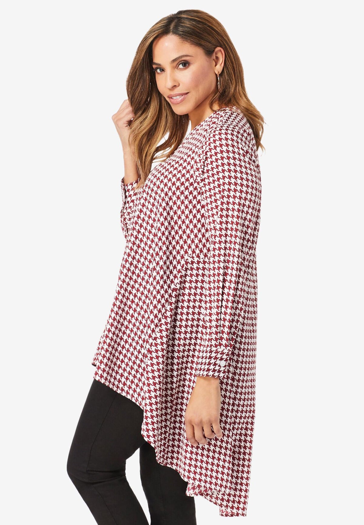 hi-low georgette tunic